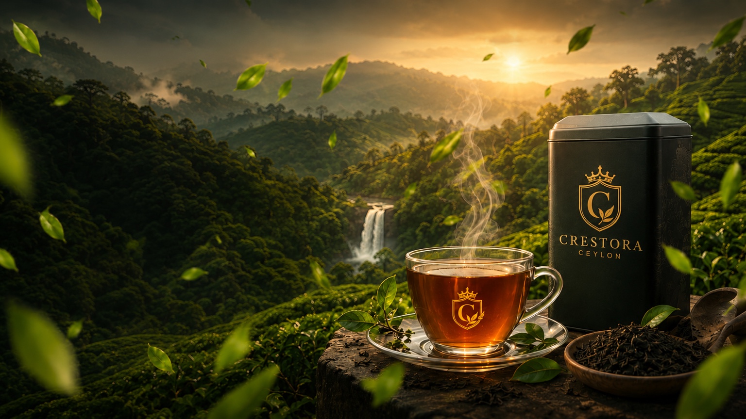 Crestora Ceylon premium tea in the Sri Lankan highlands